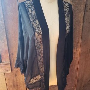 Forever 21 black lace kimono